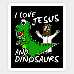 I Love Jesus And Dinosaurs Church Humor Sticker